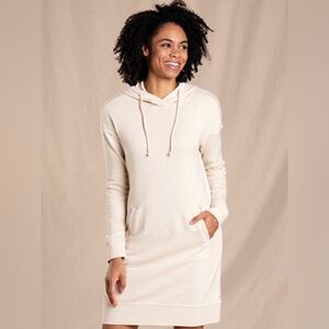 Cream Toad & Co hoodie dress